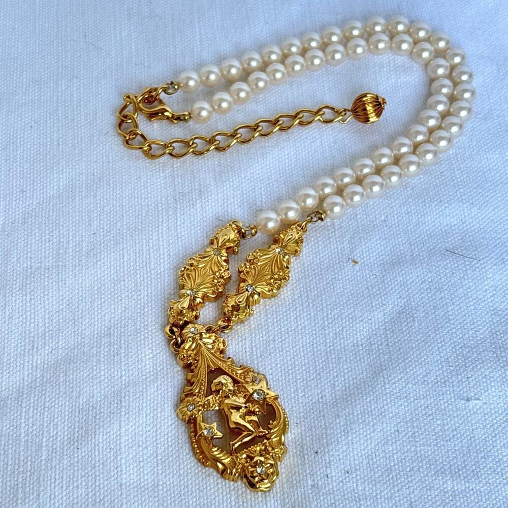 Vintage Edgar Berebi Limited Edition "The Star Angel" Faux Pearl Necklace Box